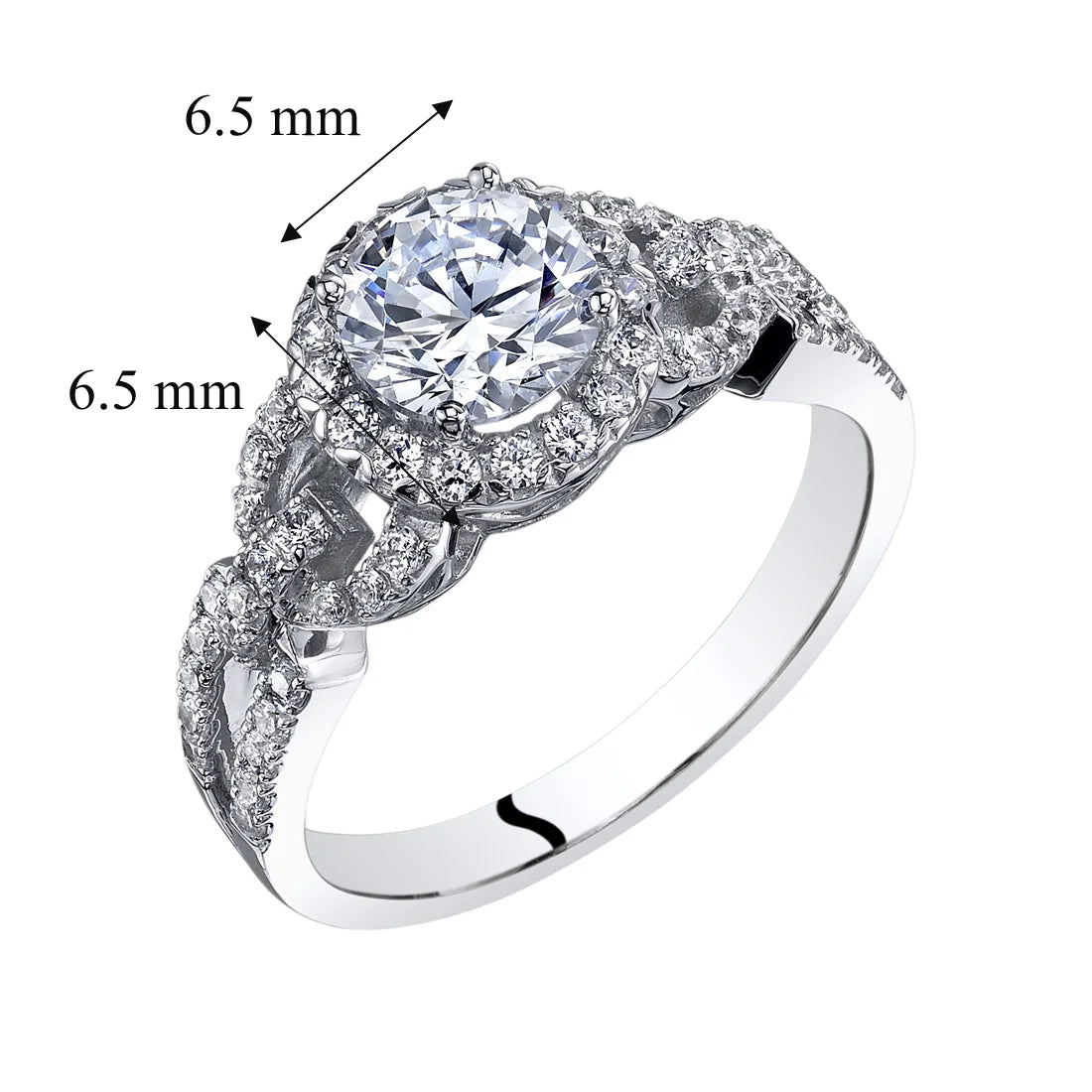 14K White Gold Cubic Zirconia Solitaire Engagement Ring R271