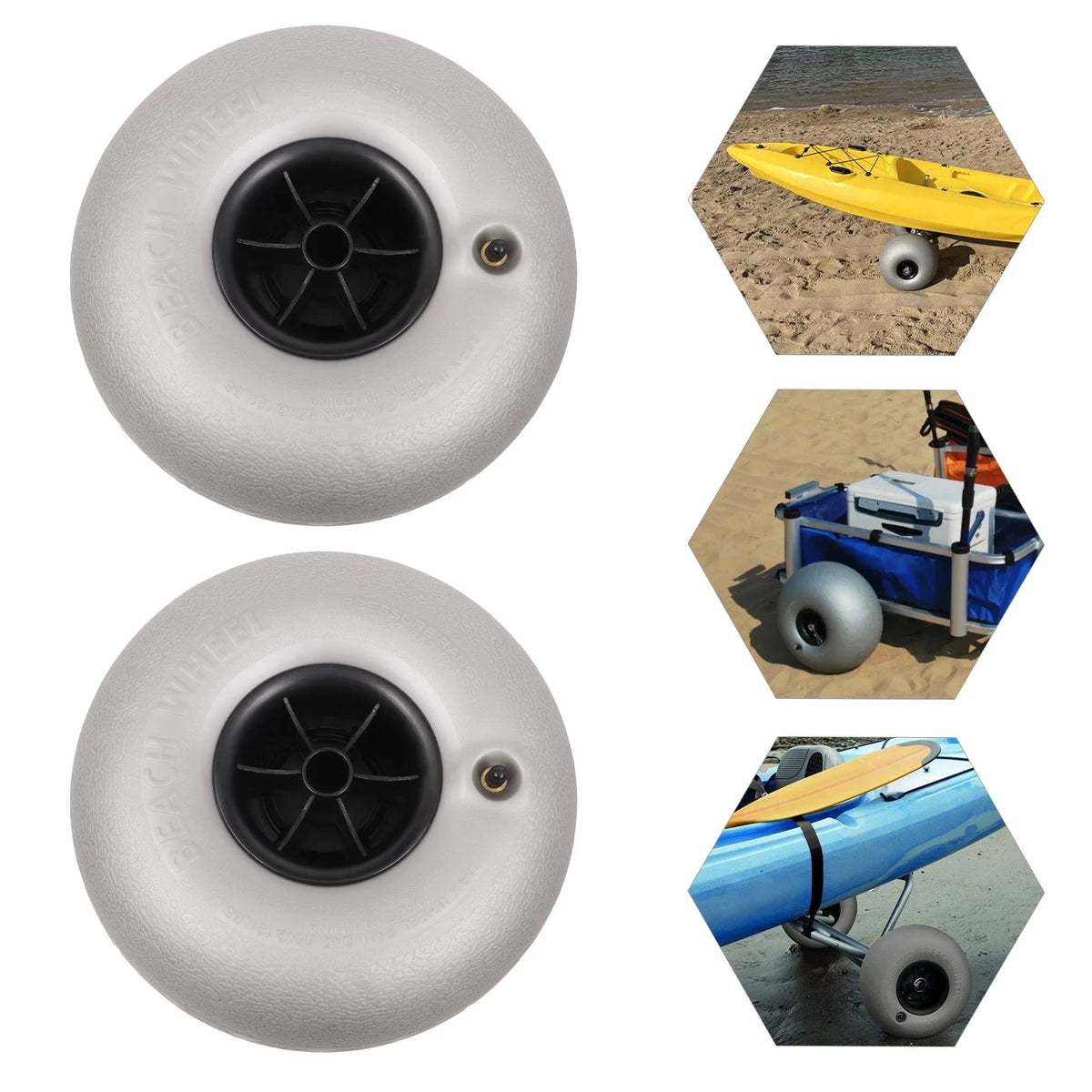 2PCS Inflatable Beach Wheels for Kayak Dolly Cart O823