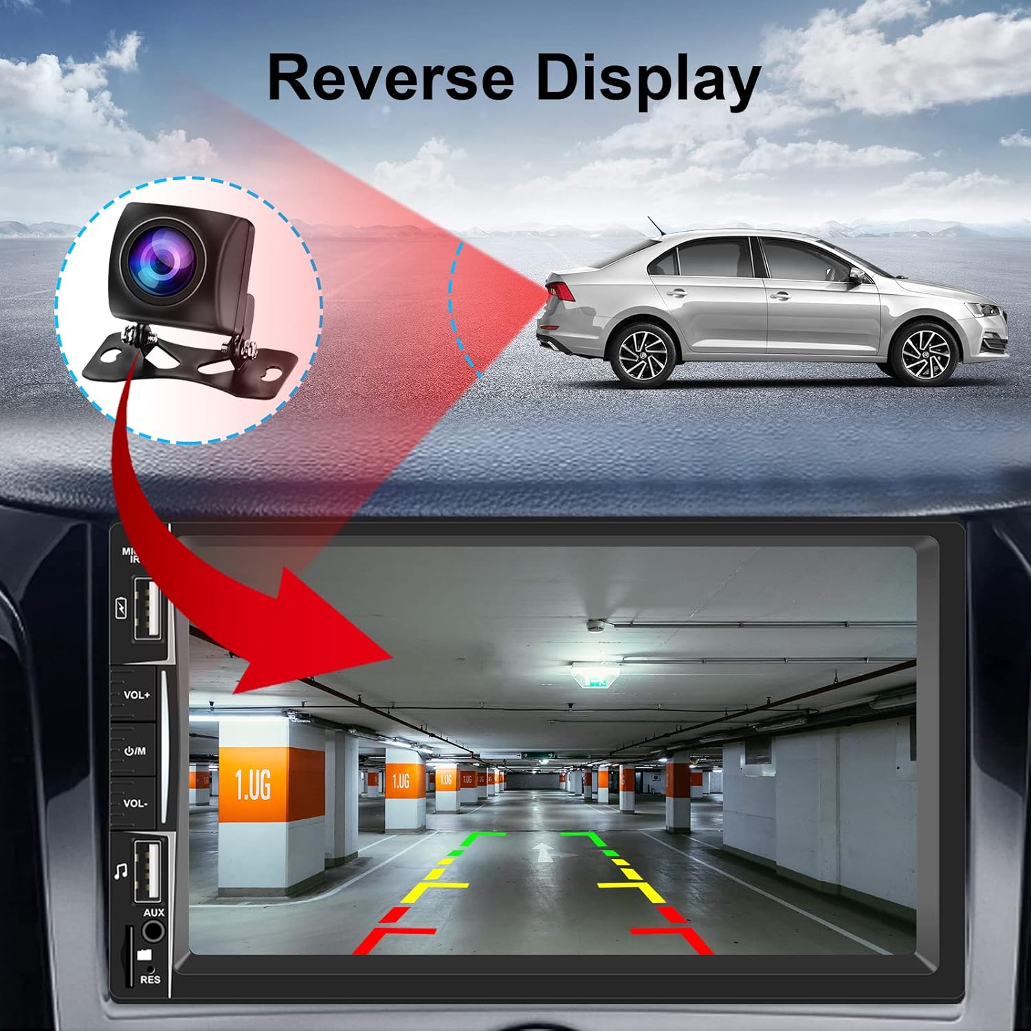 7 inch Touch Screen Car Stereo Radio with Bluetooth Backup Camera T5894