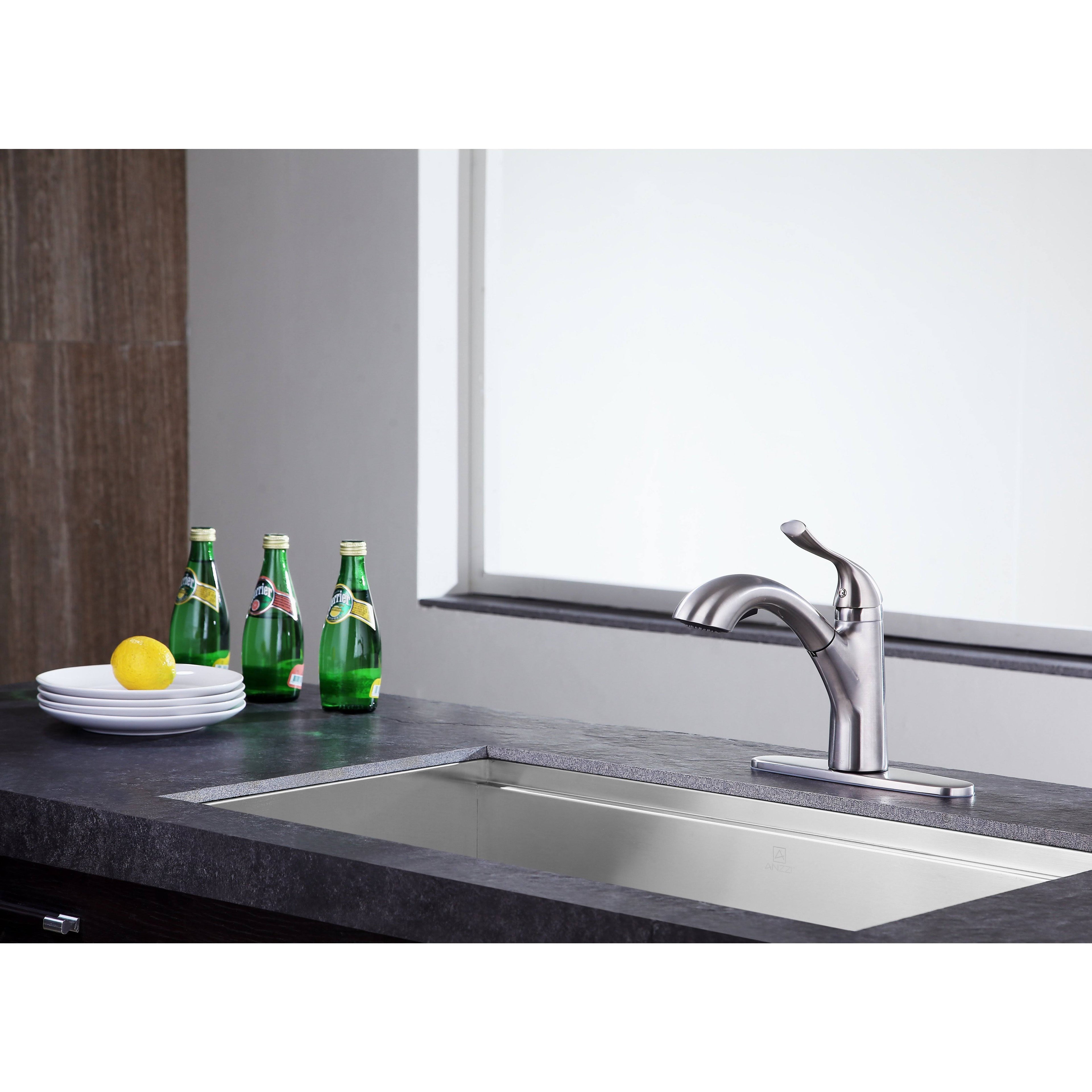 Brushed Nickel Single-Handle Pull-Out Sprayer Kitchen Faucet G36800