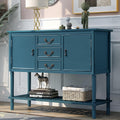 Light Green Wood Console Sofa Table with Drawers and Open Shelf J863