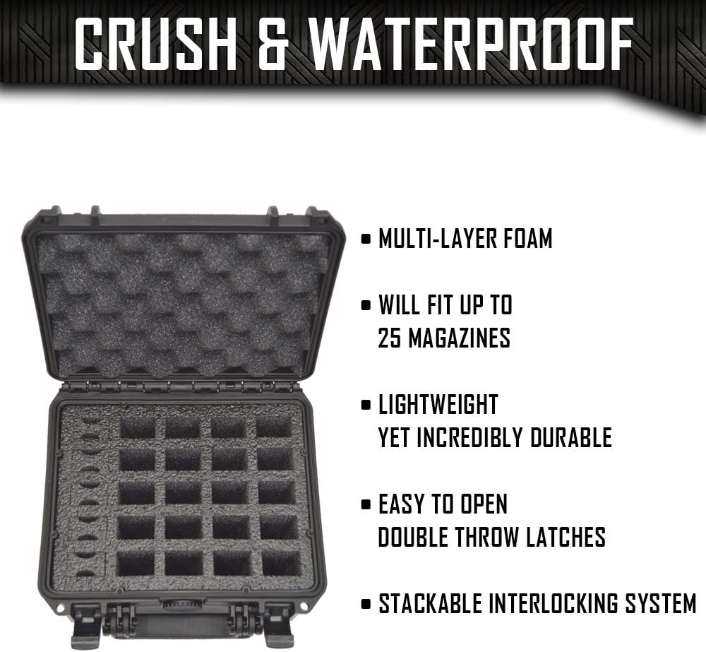 Waterproof Firearm Ammunition Case with Foam Insert F17490