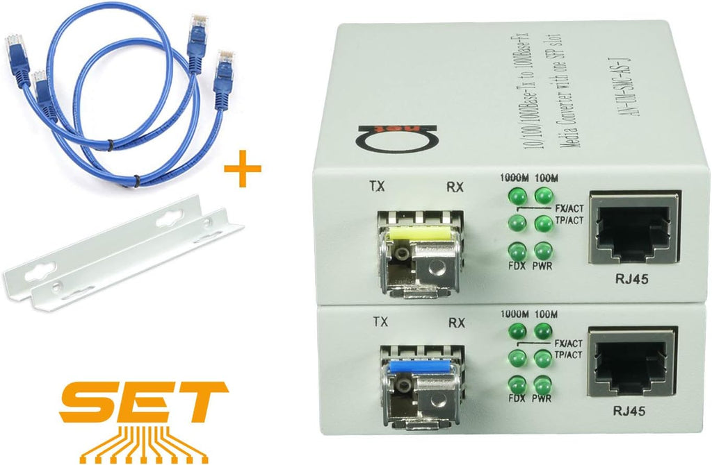 Single Mode LC WDM Single Fiber Bi-Di Gigabit Media Converter 20km to UTP Cat5e Cat6 10/100/1000 RJ-45 - 1 Pair Z608014