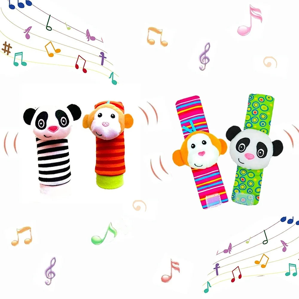 Baby Socks Toys Wrist Rattle and Foot Finder Developmental Early Educational Toys Set (4 PCS) P60586