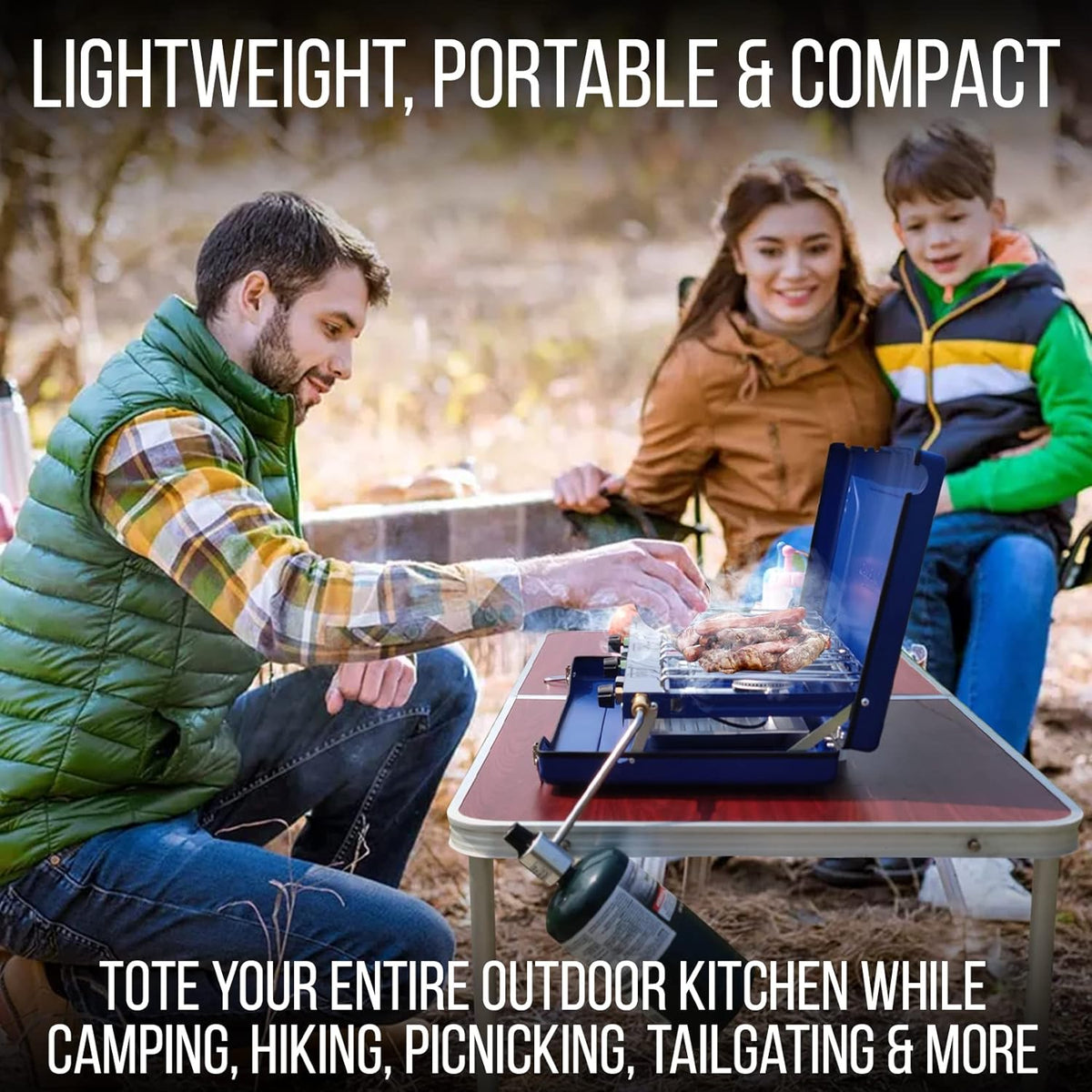 2 Burners Portable Propane Gas Cooking Stove X6435