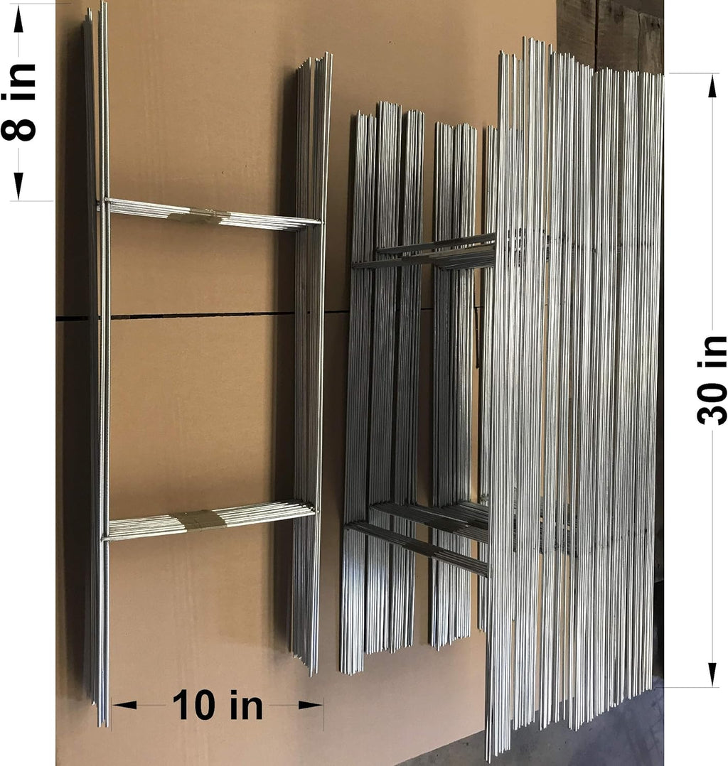 50 Pack Galvanized Metal Stake Sign Holder, 10 inch x 30 inch, 9 Gauge C4154