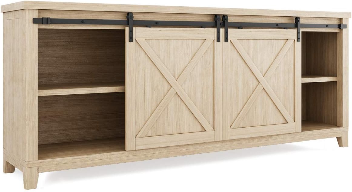 6.6FT Double Sliding Barn Hardware Kit for TV Stand, Closet, Window U190