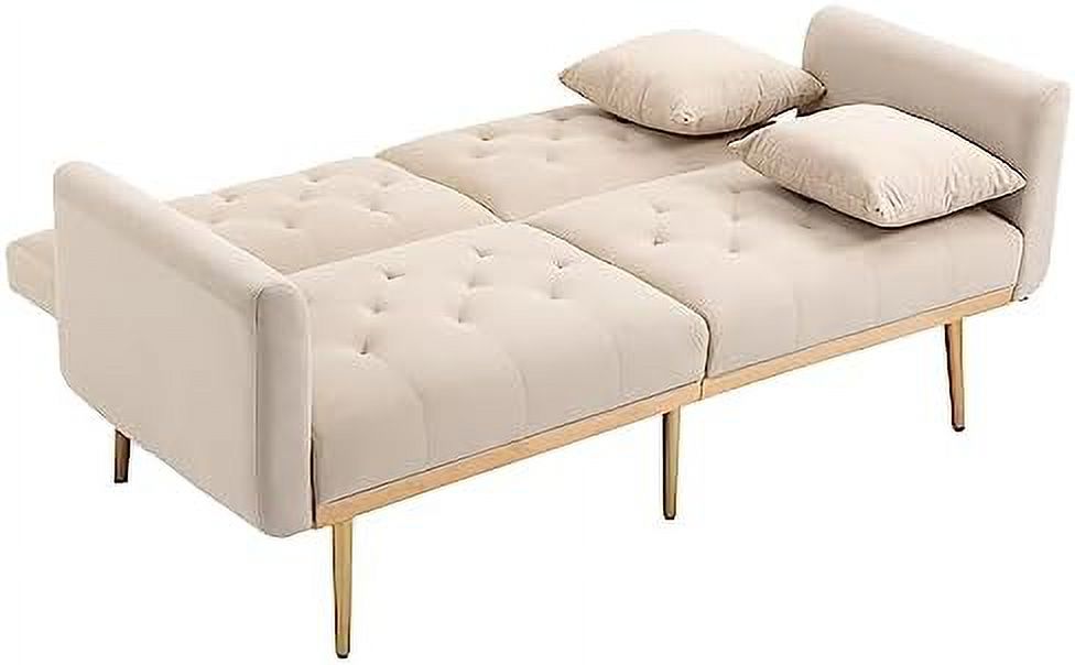 Velvet Loveseat with 7 Gold Metal Legs Z54291