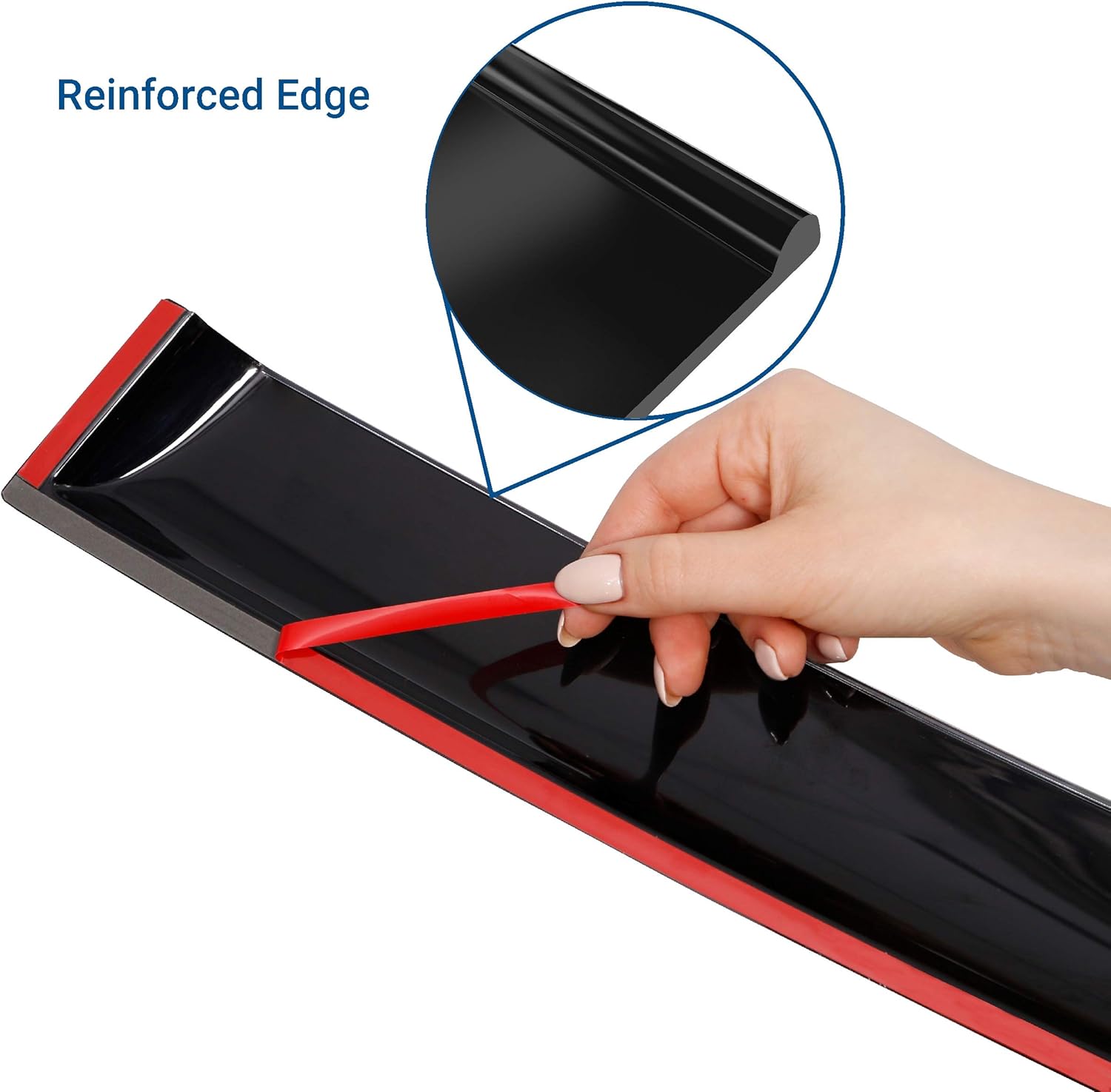 4 pcs Dark Smoke Tape-on Window Deflectors E400028