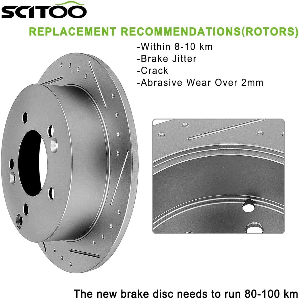 Drilled Slotted Brake Rotors Discs 4pcs H864019