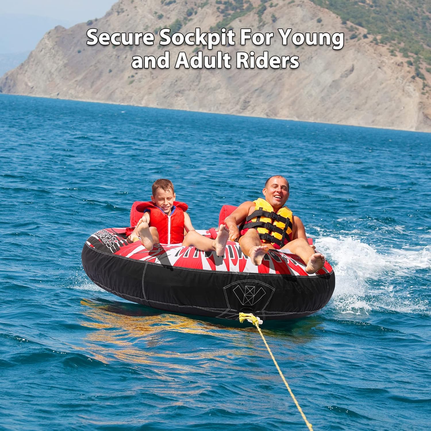 2 Person Towable Inflatable Boat Tube Q872897