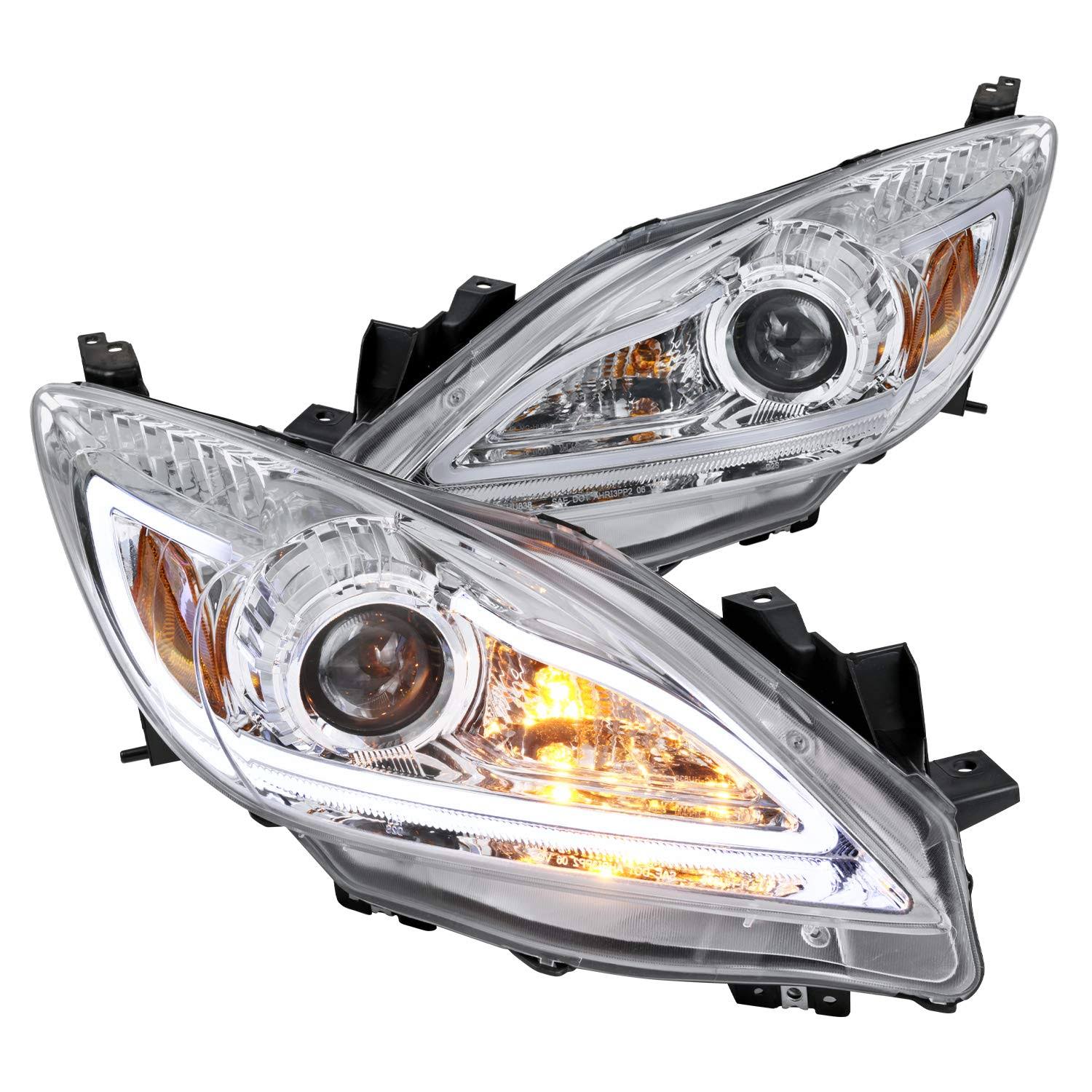 Chrome Projector Headlights with LED DRL Strip K250