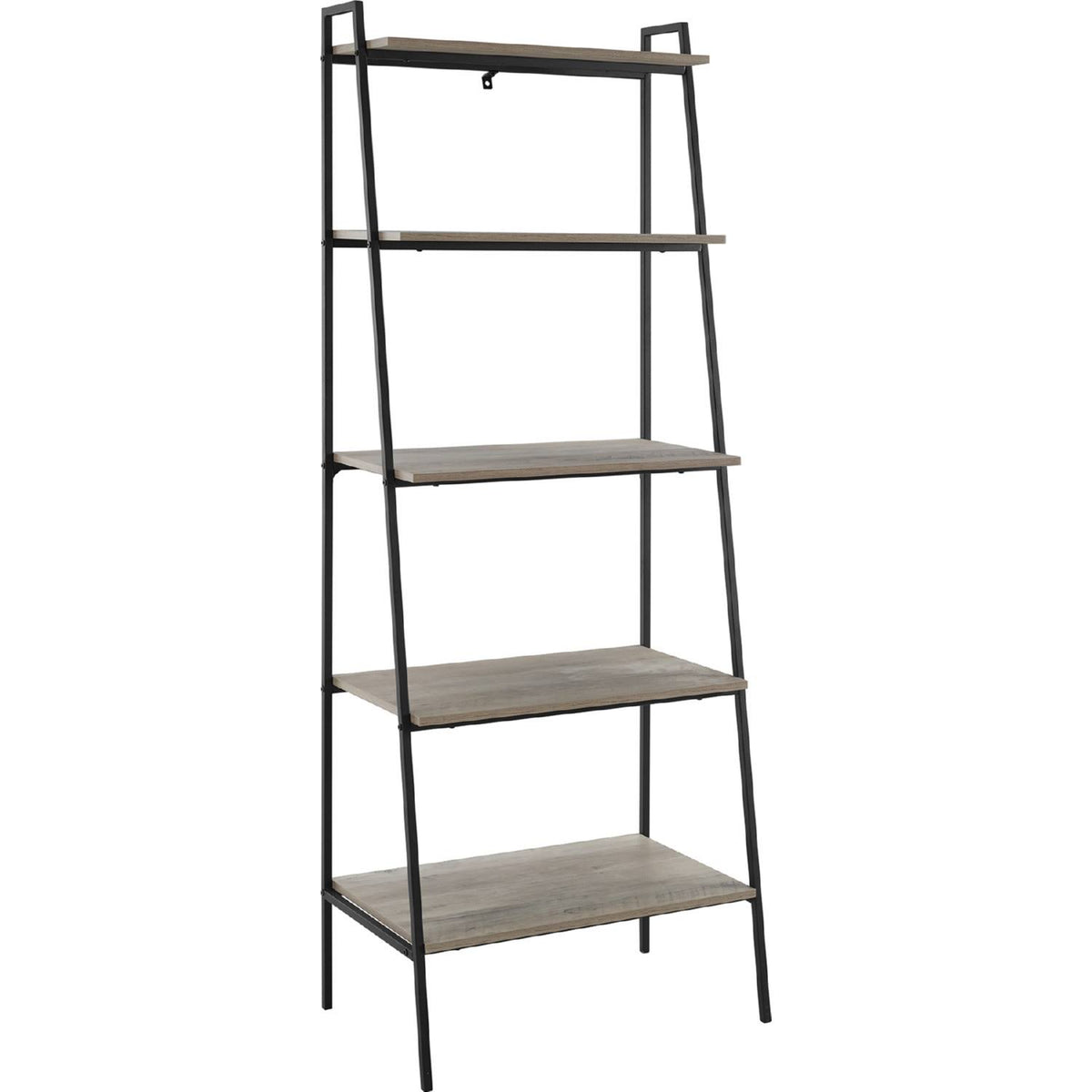 Dark Walnut Industrial Wood Ladder Bookcase N39850