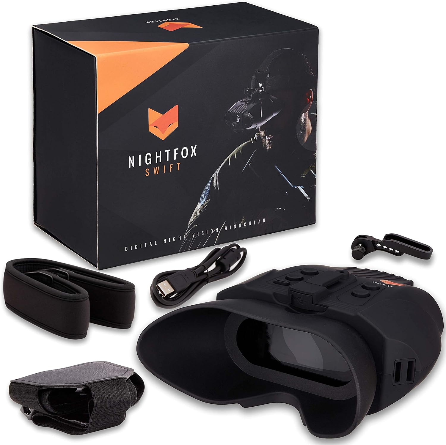 Night Vision Goggles Digital Infrared 1x Magnification 75yd Range Rechargeable Battery E15841