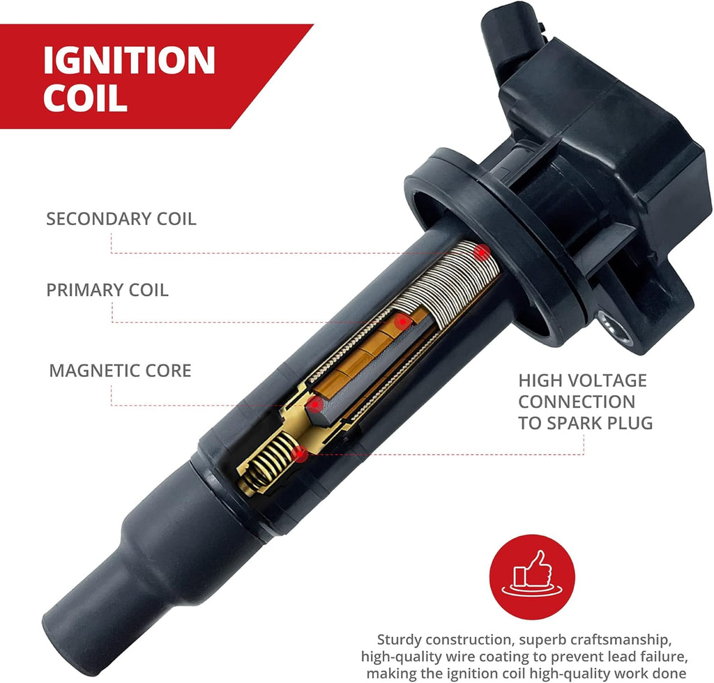 Set of 4 Ignition Coil for Toyota Celica Corolla Matrix MR2 1.8L L4, Chevrolet Prizm, Pontiac Vibe Y61818