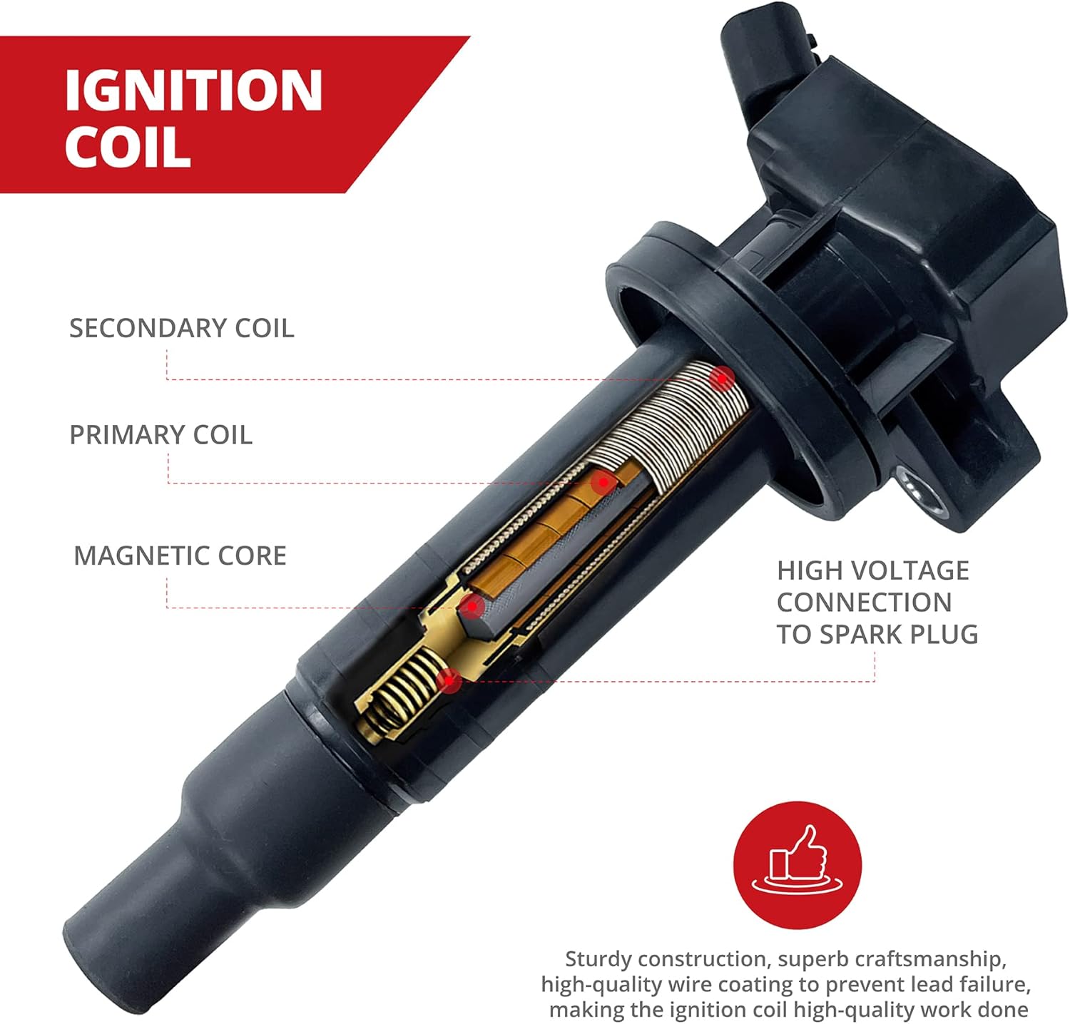Set of 4 Ignition Coil for Toyota Celica Corolla Matrix MR2 1.8L L4, Chevrolet Prizm, Pontiac Vibe Y61818