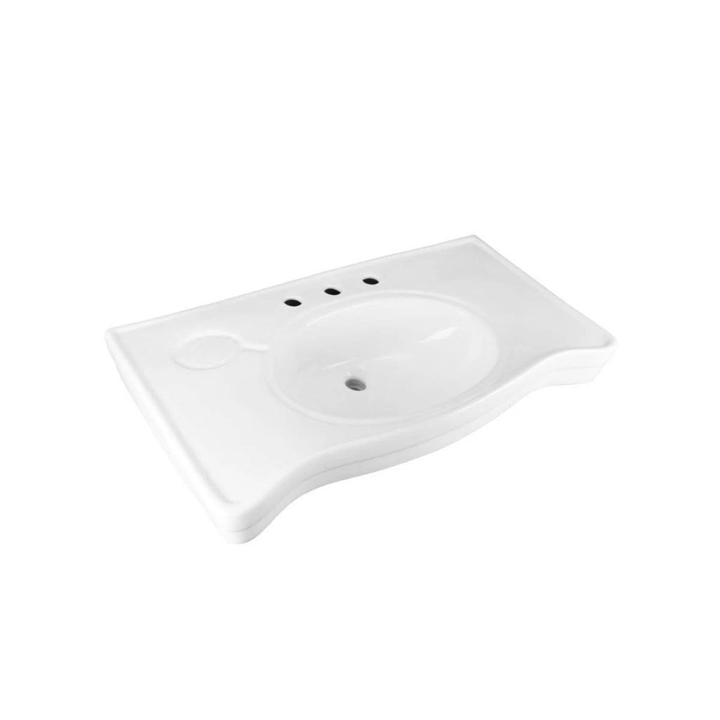 White Console Sink with Chrome Bistro Legs H730