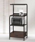 Black Kitchen Cart with Microwave Shelf A74044