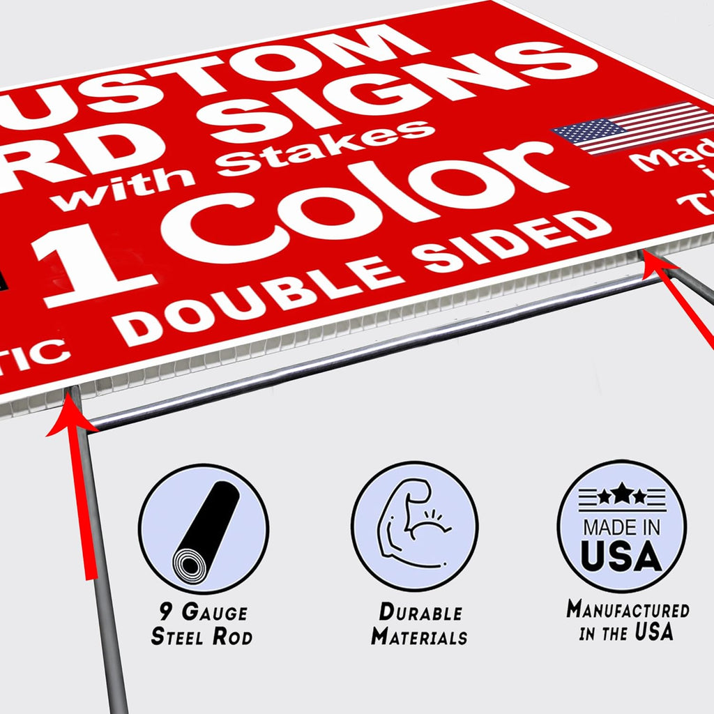 12x18" Double Sided Yard Signs with Metal Ground Stakes W117433