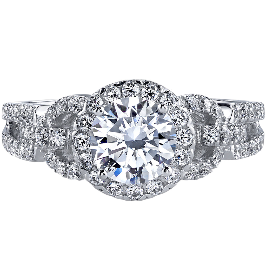 14K White Gold Cubic Zirconia Solitaire Engagement Ring R271