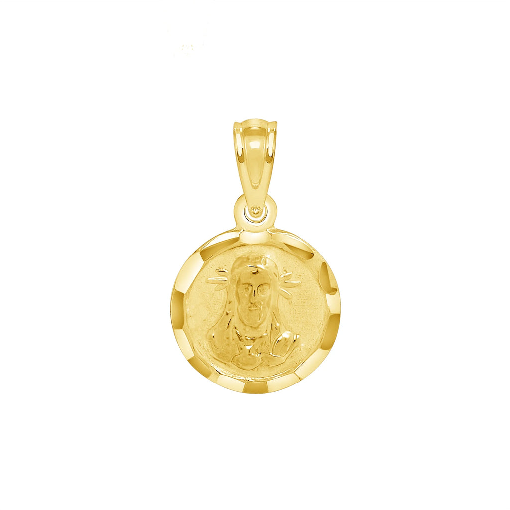 10KT Solid Gold Reversible Jesus and Guadalupe Charm A68209