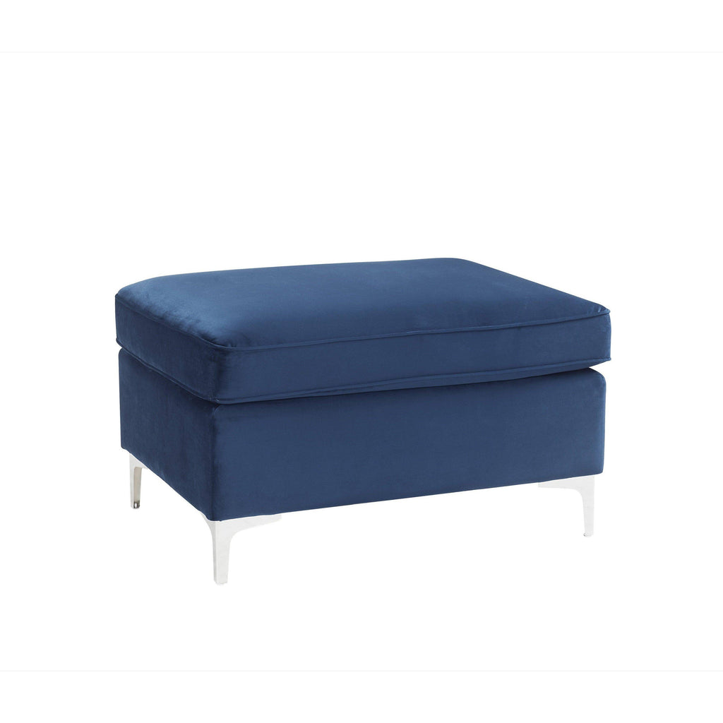 Blue Velvet Ottoman P46095
