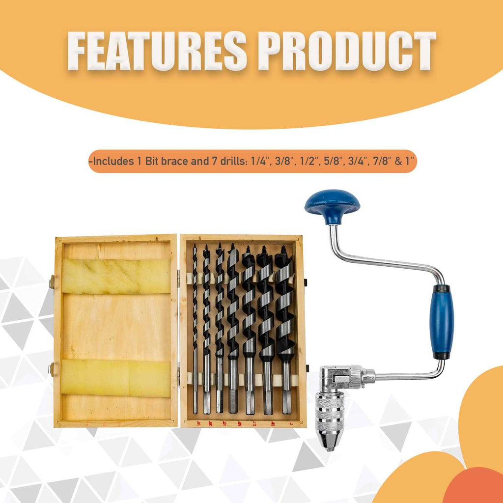 Steel and Plastic Carpenters Bit Brace Hand Crank Drill B828