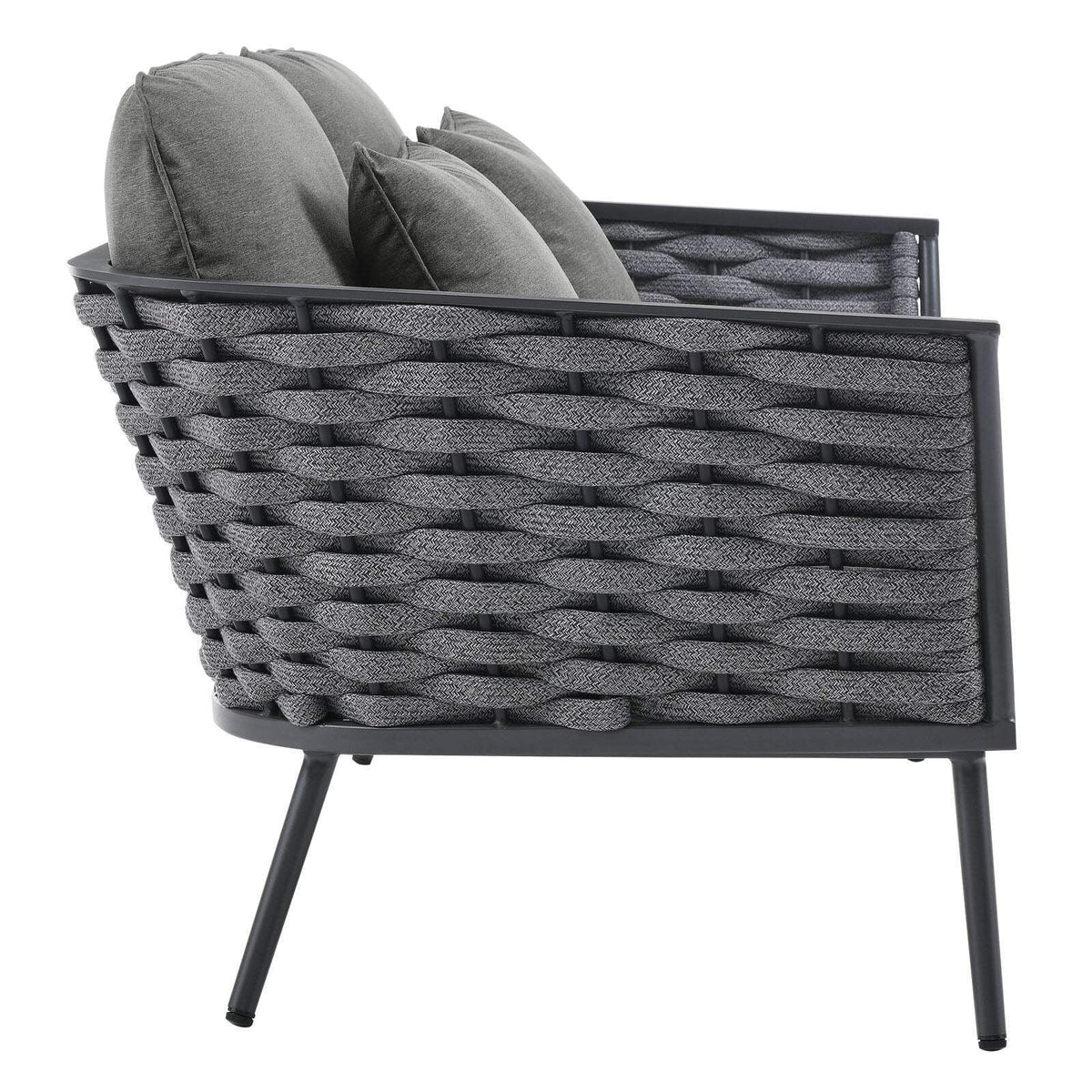Gray Charcoal 6 Piece Outdoor Aluminum Sectional Sofa Set U254