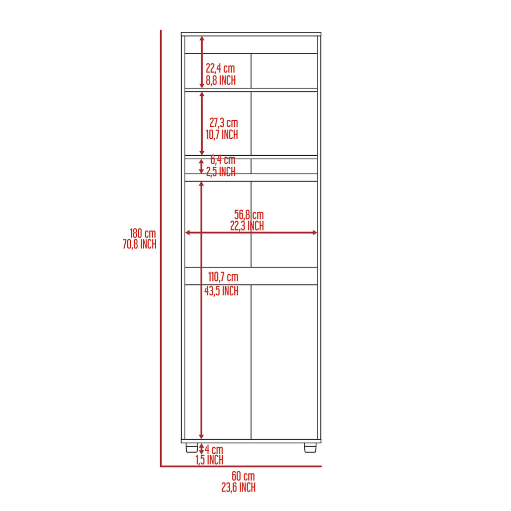 Black Two-Door Armoire with Two Internal Shelves and Rod F7533