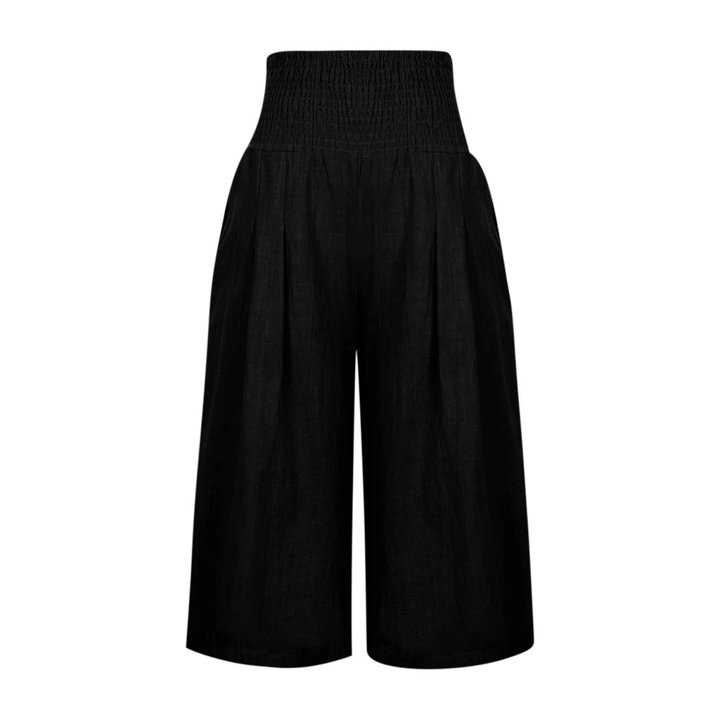 Black High Waist Wide Leg Pants B667927