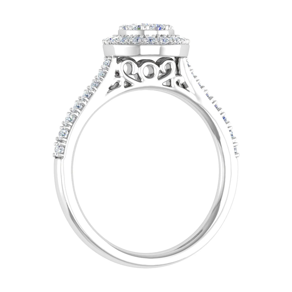 10K Yellow Gold Diamond Cluster Engagement Ring M5275