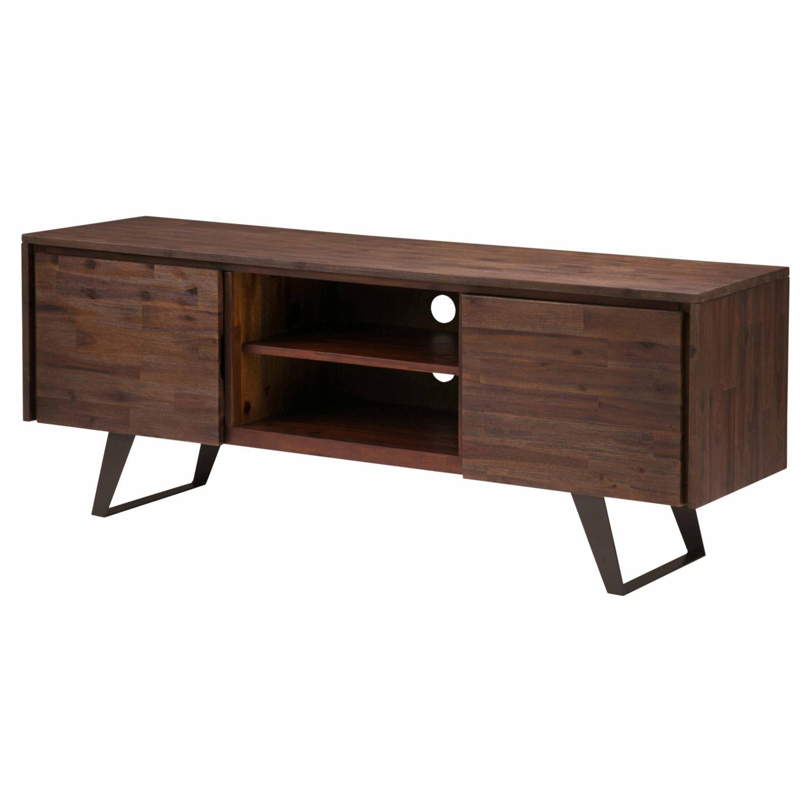 Acacia Wood Industrial 2 Door TV Media Stand M4646