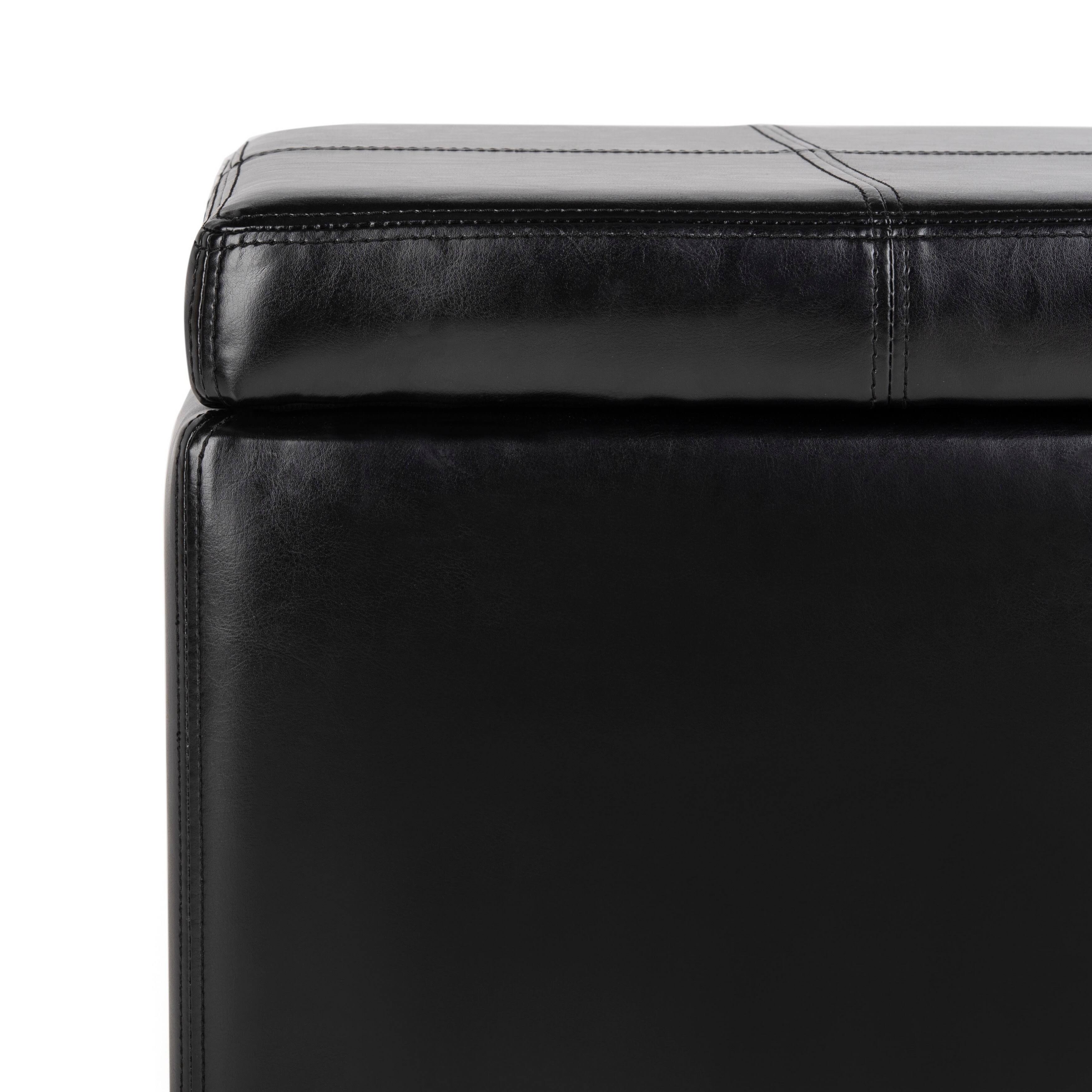 Black Leather Ottoman F699