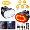 USB Rechargeable LED Bicycle Headlight Front Rear Light Set K614633
