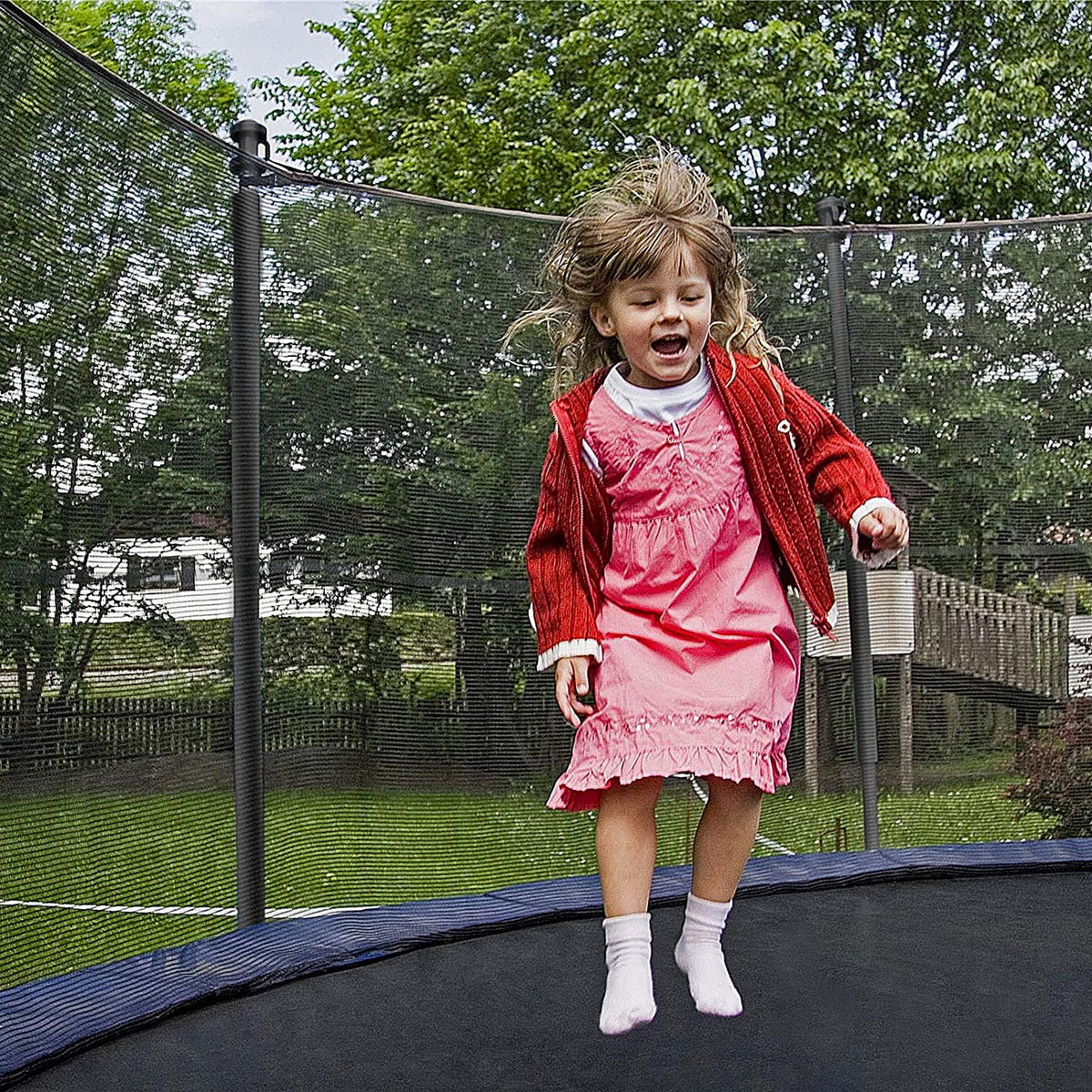 10 ft Trampoline with Enclosure and Wind Stakes, Blue C954