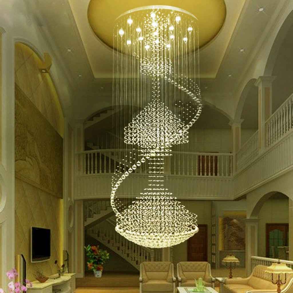 Spiral Crystal Chandelier Flush Mount Ceiling Light D 32 X H 86.6 L63895