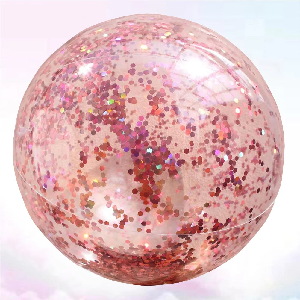 Rose Gold Glitter Beach Ball with Pump A791097