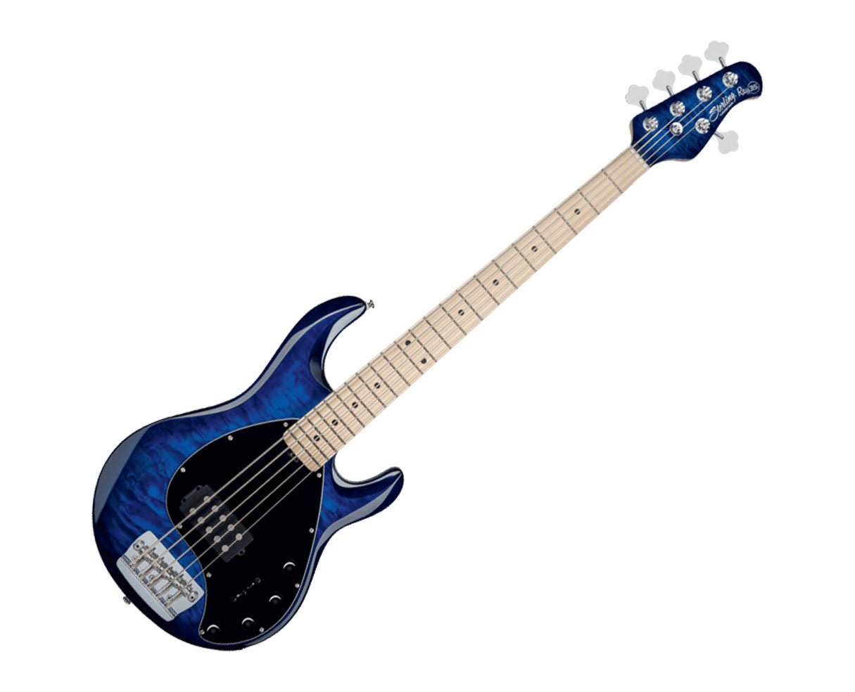 Neptune Blue Quilted Maple 5-String Stingray F886