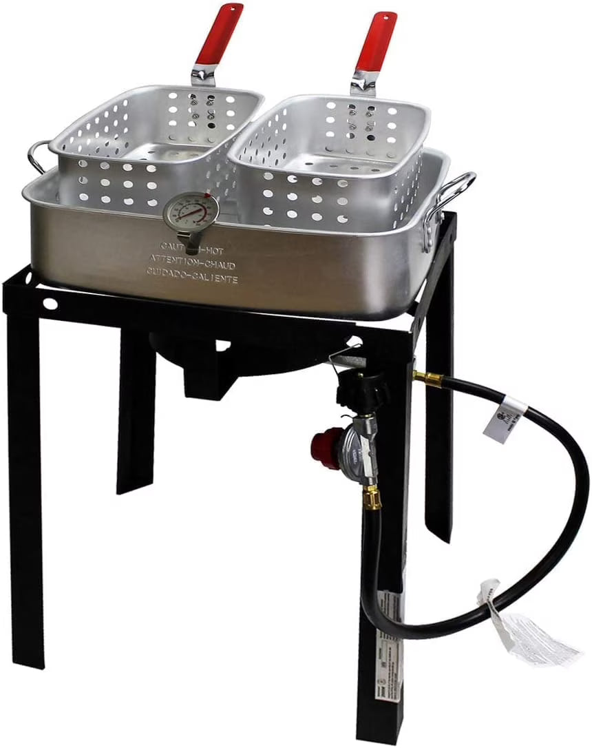 18 QT Dual 2 Basket Propane Deep Fryer A1084