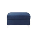 Blue Velvet Ottoman P46095