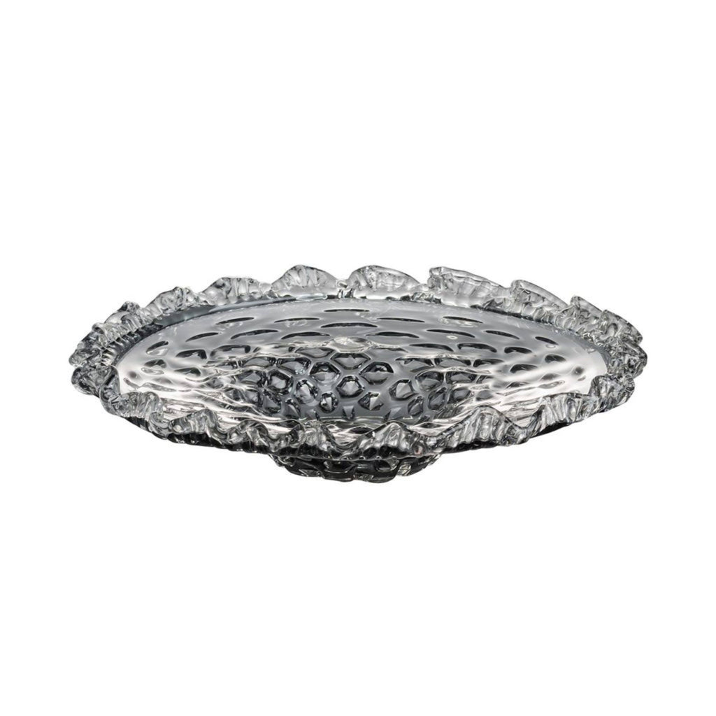Smoke Gray Decorative Round Glass Plate Z73668