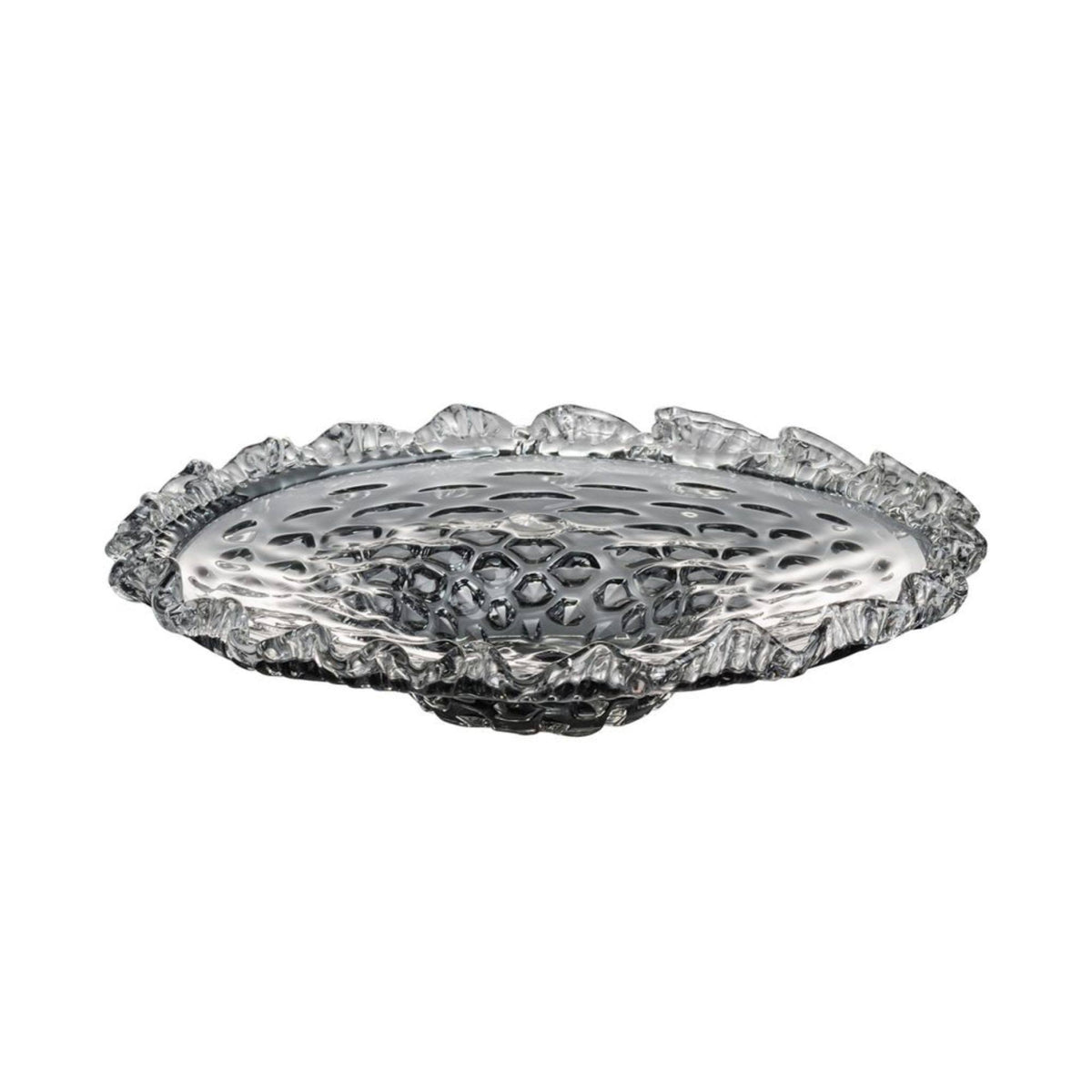 Smoke Gray Decorative Round Glass Plate Z73668