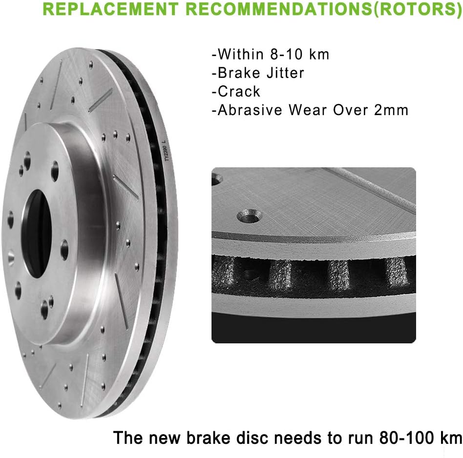 Drilled Slotted Brake Rotors Discs 4pcs H864019