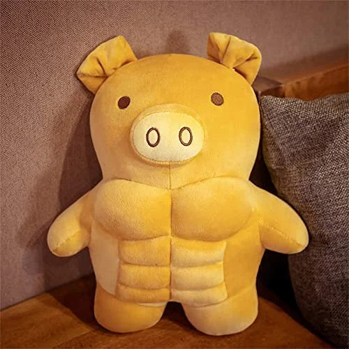 Cartoon Muscle Bear Plush Teddy Bear Large Doll, 27.5 inch O2596