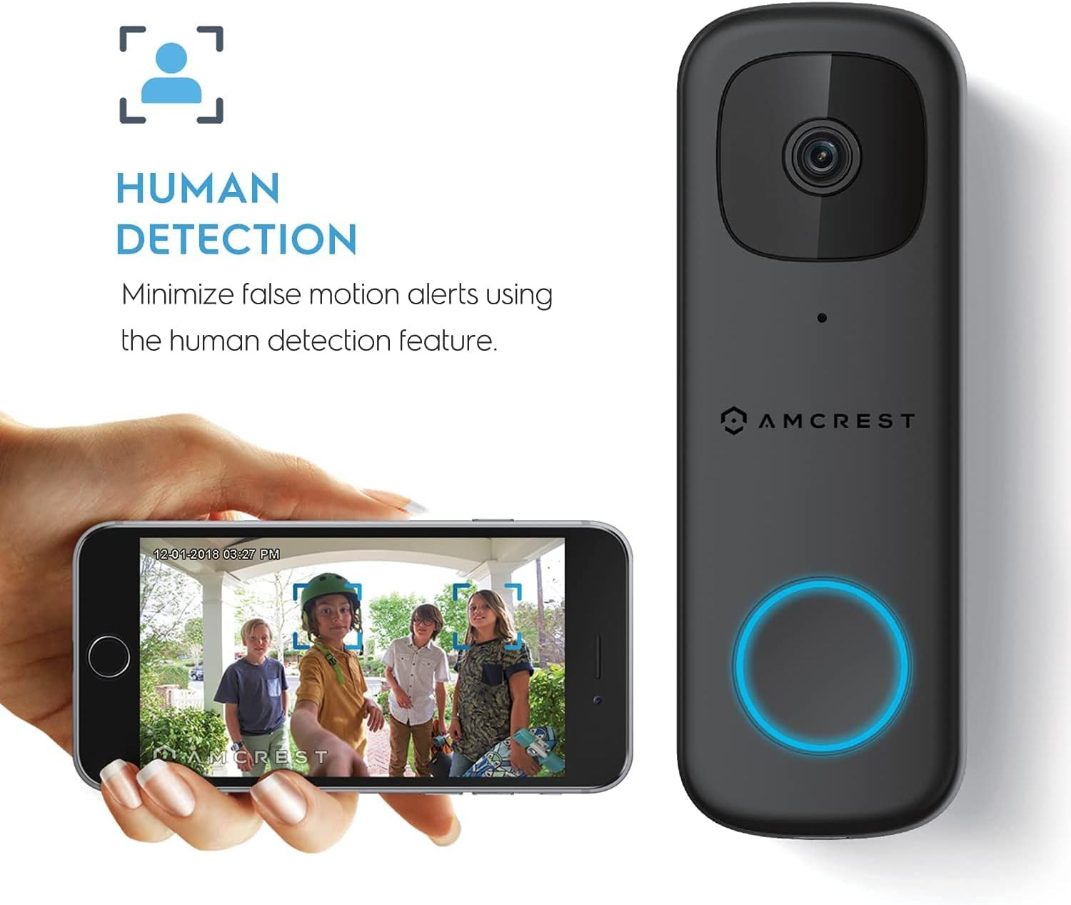 4MP Video Doorbell Camera with 2-Way Audio and Micro SD Card B4185
