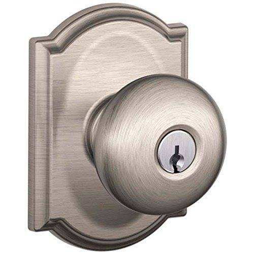 Satin Nickel Keyed Entry Lock with Knob and Trim D315