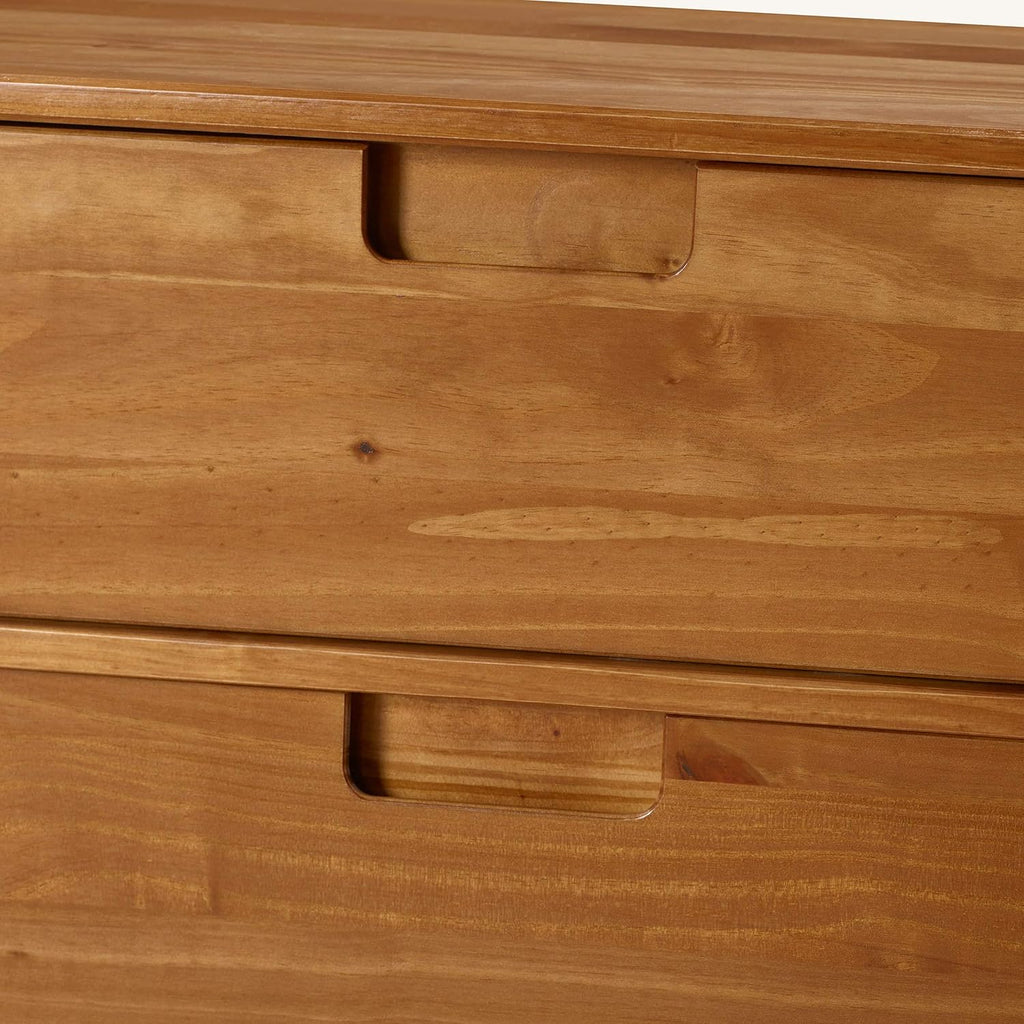 6 Drawer Caramel Wood Dresser B3092