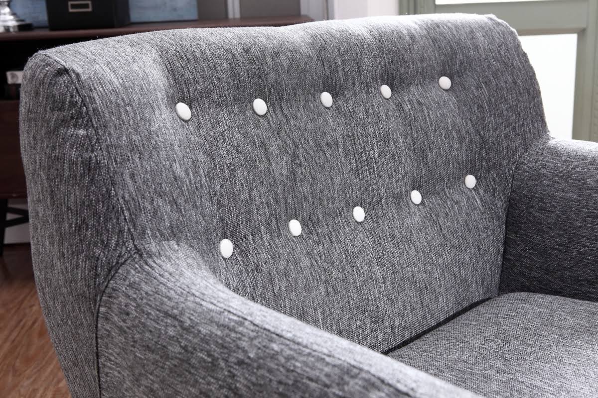 Grey and White Fabric Accent Chair R923656
