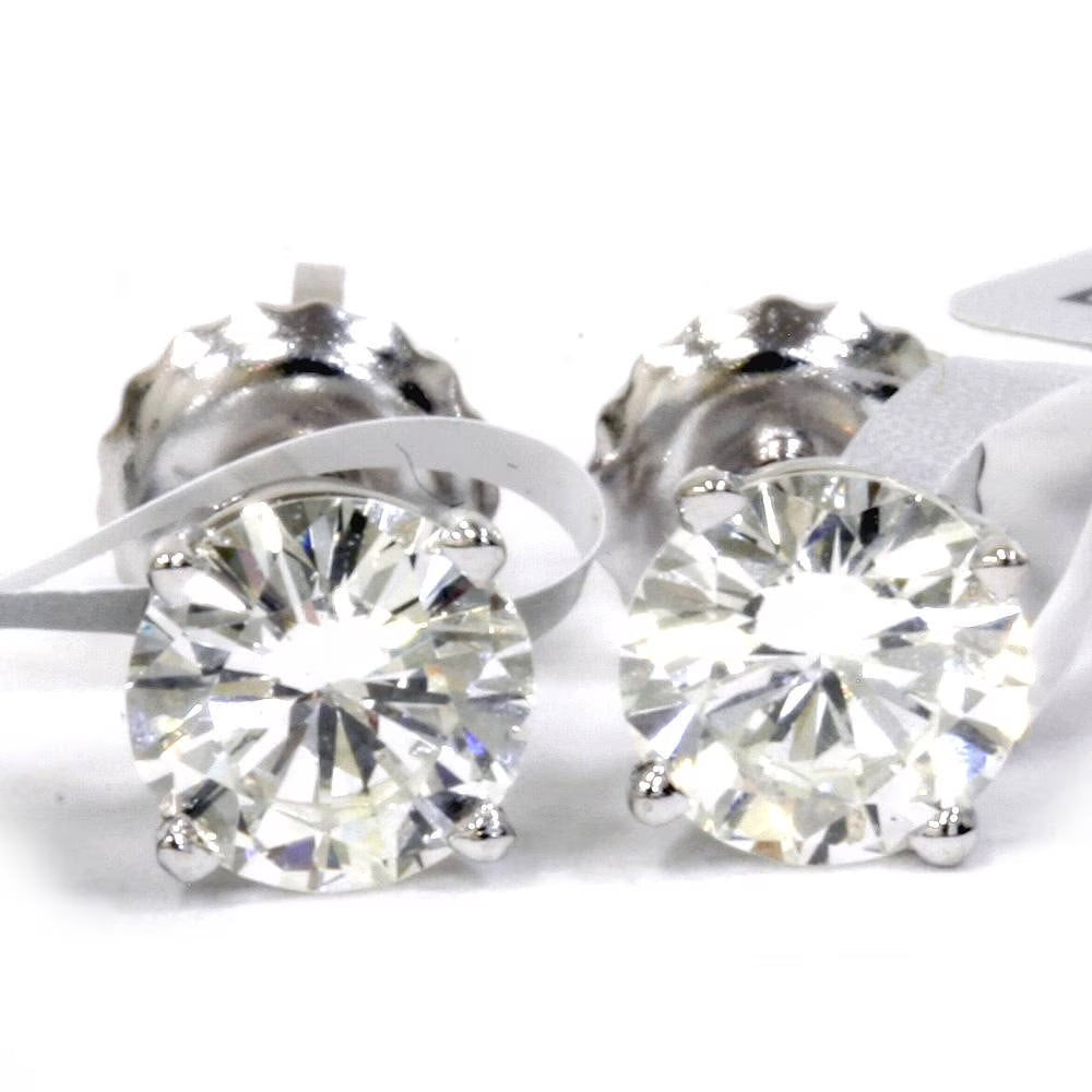 14K White Gold Diamond Screw Back Stud Earrings D845324