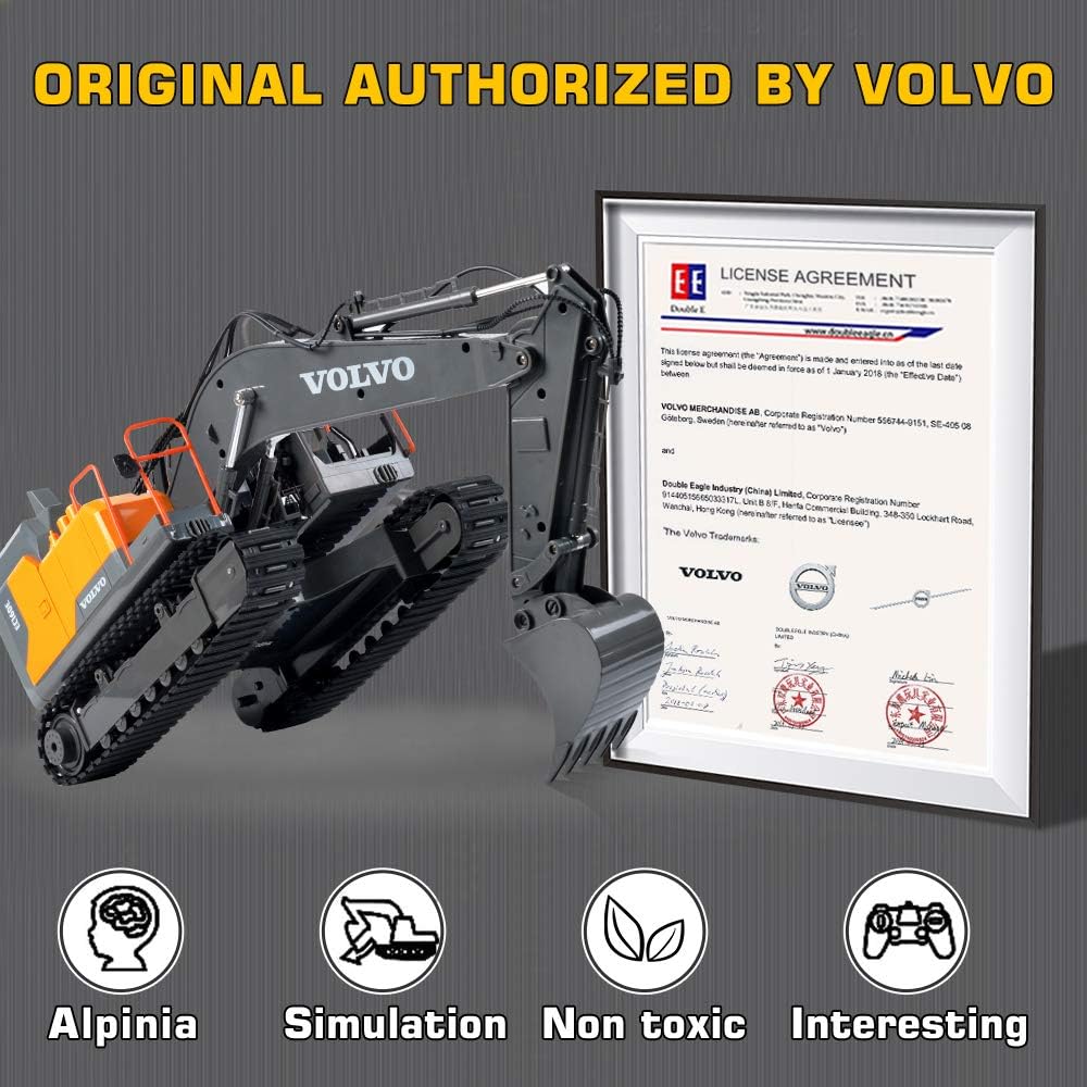 3 in 1 RC Excavator Construction Truck Metal Shovel and Drill 1/16 Scale Remote Control Excavator F730